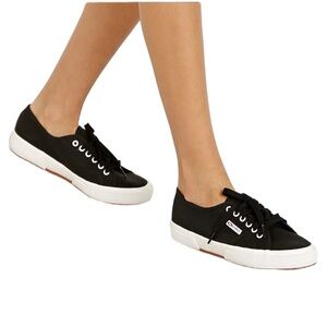 Superga Black Nappa Leather Sneakers- NWT